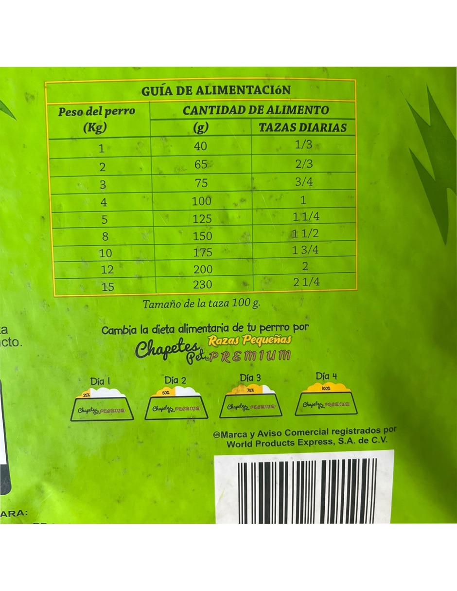 Chapetes de carne para perro etapa adulto contenido individual piezas